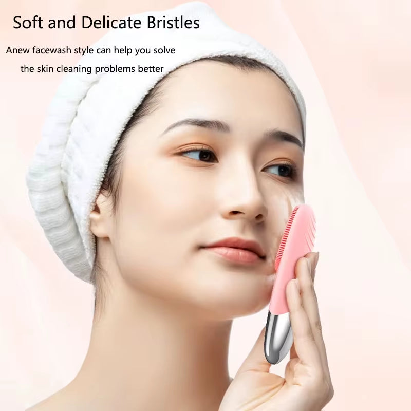 Square ultrasonic face cleansing massage tool 