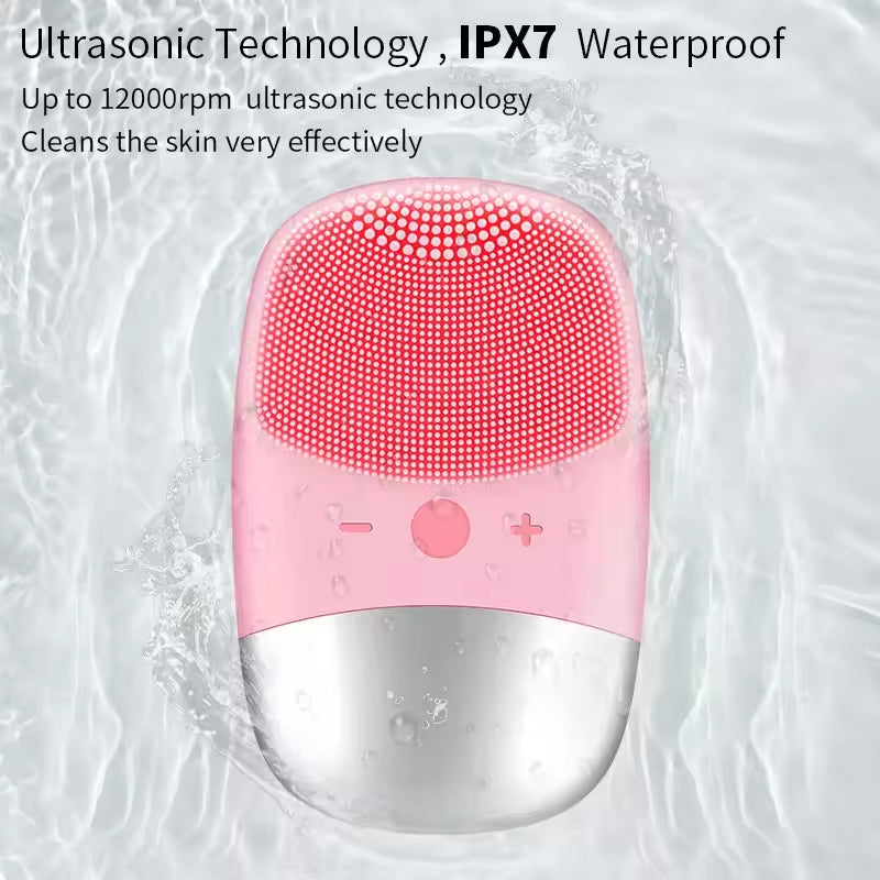 Square ultrasonic face cleansing massage tool 